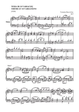 Tema ir 10 variacijų, op. 1