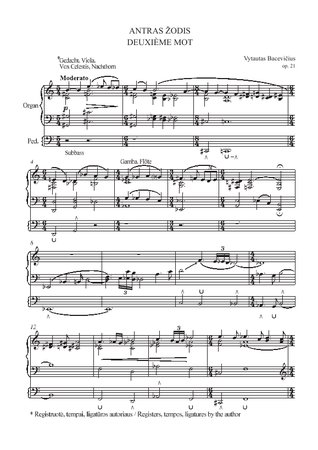 Antras žodis, op. 21