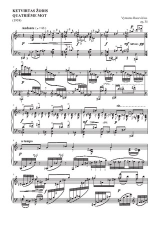 Ketvirtas žodis, op. 31